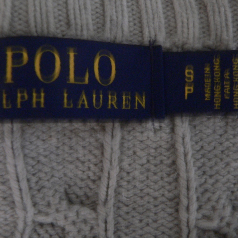 Unisex Polo Ralph Lauren Gray Silk Cable Sweater